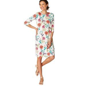 Floral Print J Jill Wearever Collection Womens Dress Size 1X Casual Comfortable